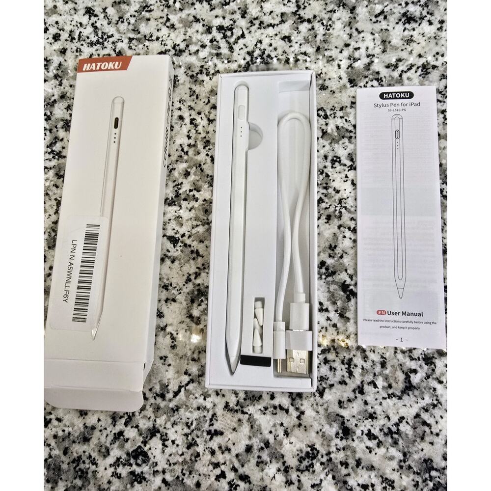 HATOKU Stylus Pen for iPad 2018-2023, Matte White iPad Pencil (2nd Gen)